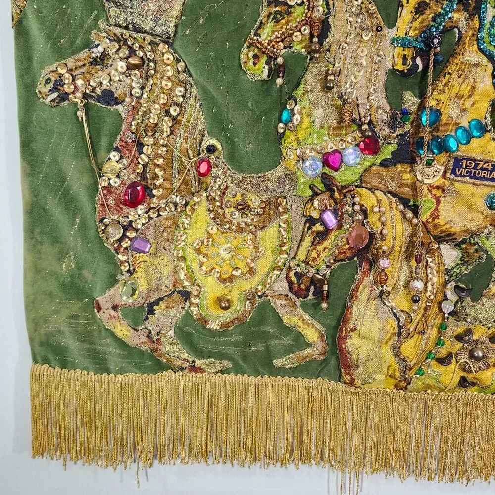 1974 Royal Ambassador Crusader Congress Patch Adorned Horse Tapestry Victoria TX